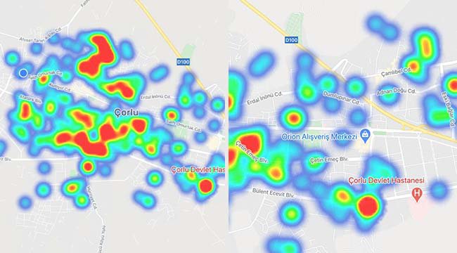 Çorlu’da Vaka Artışı Haritaya Yansıdı