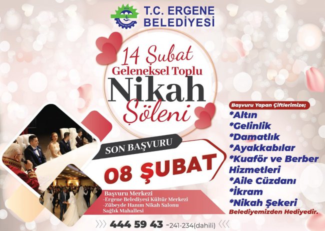 Ergene’de Geleneksel Toplu Nikah Şöleni Kayıtları Başladı