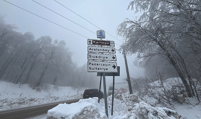 Karla kaplı Kartepe’de sisli havada güzel görüntüler ortaya çıktı