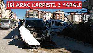 İki Araç Çarpıştı, 3 Yaralı