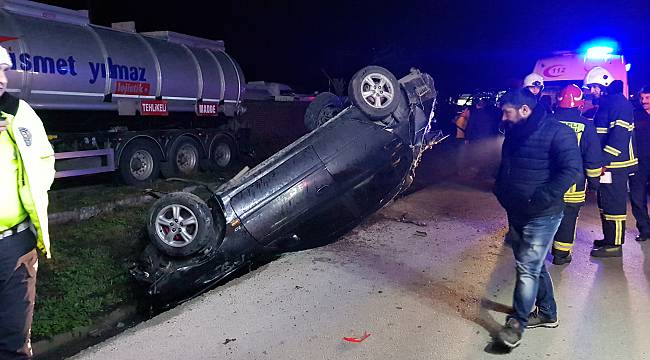 Kocaeli'de Otomobil Su Kanalına Devrildi: 1 ölü, 2 Yaralı