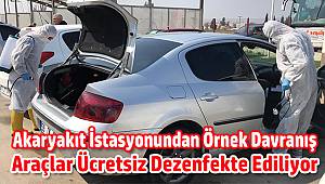 Akaryakıt İstasyonundan Örnek Davranış, Araçlar Ücretsiz Dezenfekte Ediliyor