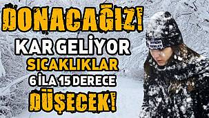 Donacağız! Kar Geliyor… Sıcaklıklar 6 ila 15 Derece Düşecek!