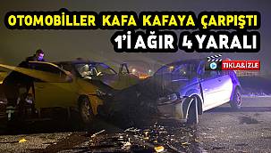 Virajda Otomobiller Kafa Kafaya Çarpıştı, 1'i Ağır 4 Yaralı