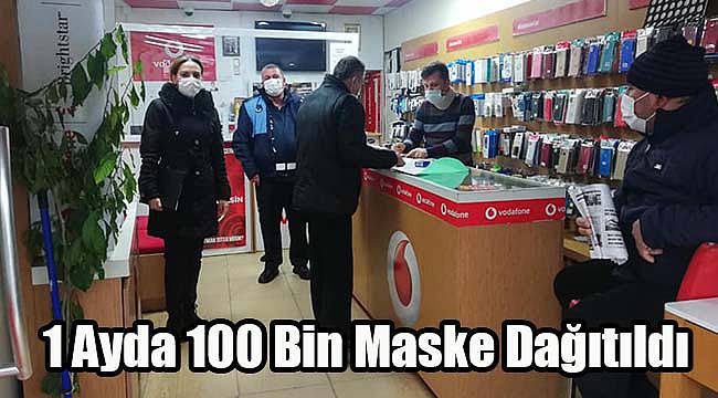 1 Ayda 100 Bin Maske Dağıtıldı