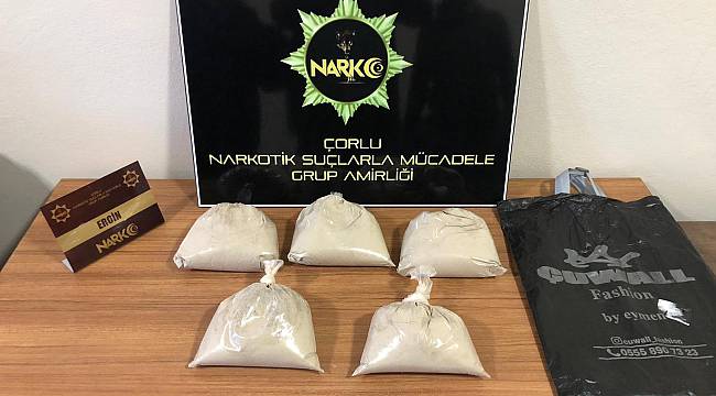 Çorlu'da Otomobilde 5 Kilo Eroin Ele Geçirildi