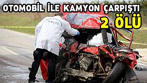 Otomobil İle Kamyon Çarpıştı 2 Ölü