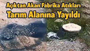 Açıktan Akan Fabrika Atıkları Tarım Alanına Yayıldı