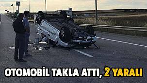 Otomobil Takla Attı, 2 Yaralı