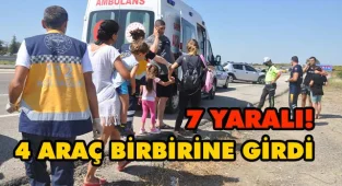 4 Araç Birbirine Girdi, 7 Yaralı