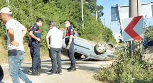 Bursa'da Takla Atan Otomobilin Sürücüsü Öldü