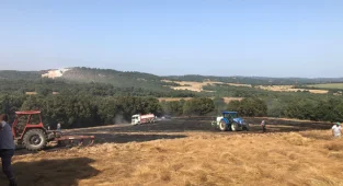 Anız Yangını Ormana Sıçramadan Söndürüldü