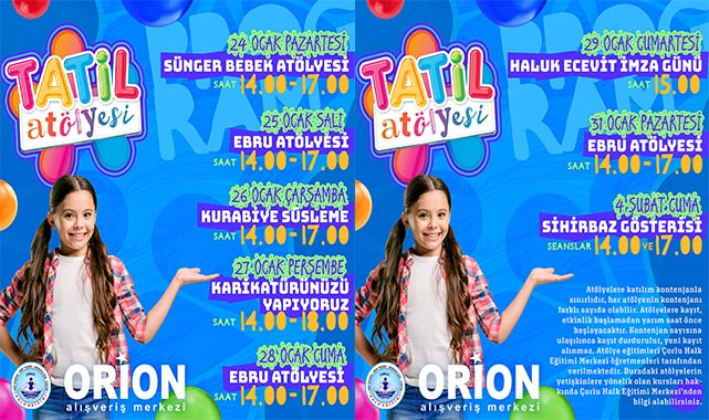  Çocuklara Tatil Etkinlikleri Orion’da