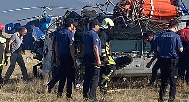 Denizli'de Yangın Söndürme Helikopteri Düştü, 2 Ölü, 5 Yaralı