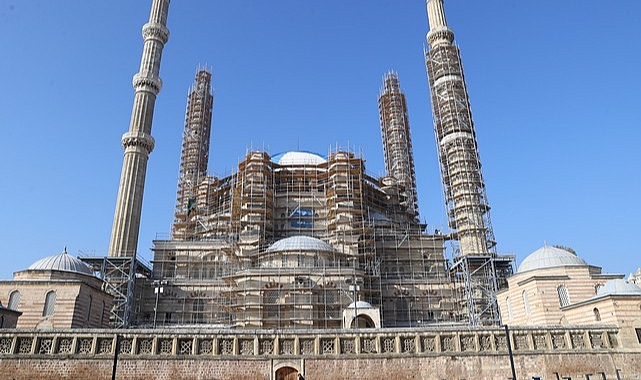 Selimiye Camisi'nde Restorasyon Sürüyor