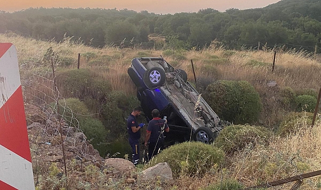 Çanakkale'de Otomobil Şarampole Yuvarlandı, 1 Ölü 1 Yaralı