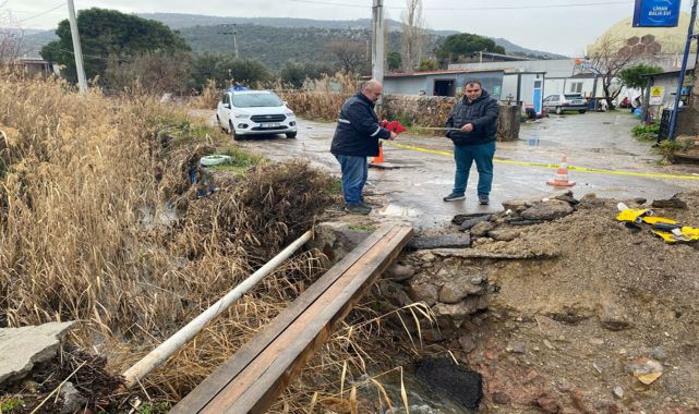 Çanakkale'de sağanak nedeniyle yıkılan köprünün yapımına başlandı