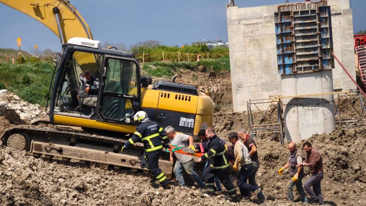 Lüleburgaz'da köprü inşaatında kaza; 1 işçi yaralandı