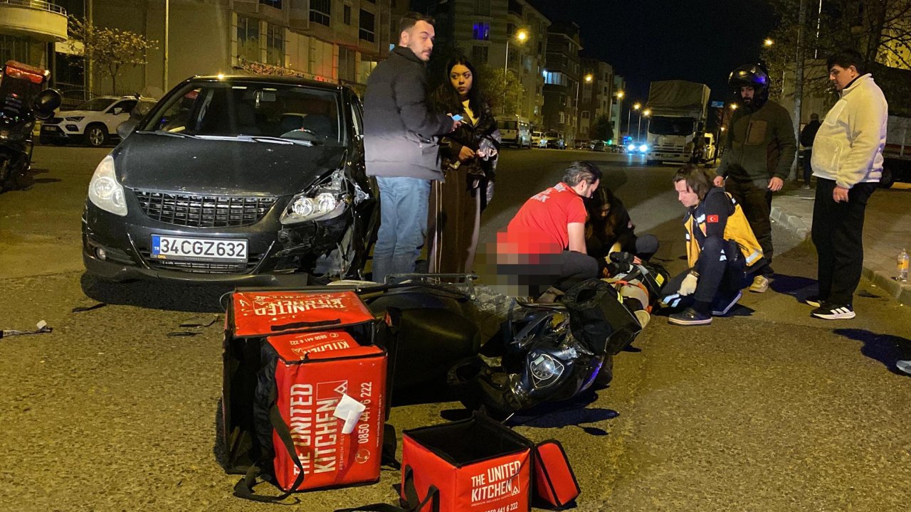 Otomobil motosikletle çarpıştı, 1 yaralı