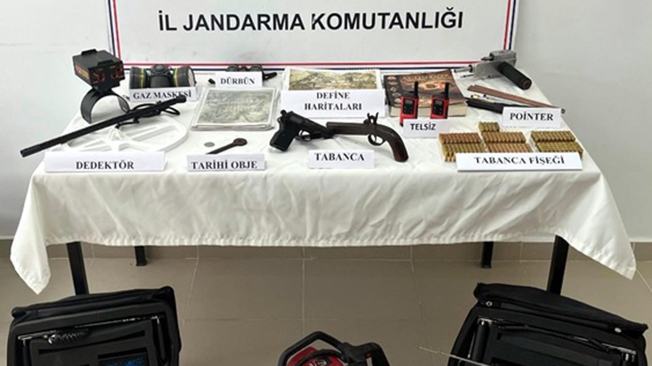 Patlayıcı kullanarak define arayan 14 şüpheli gözaltında
