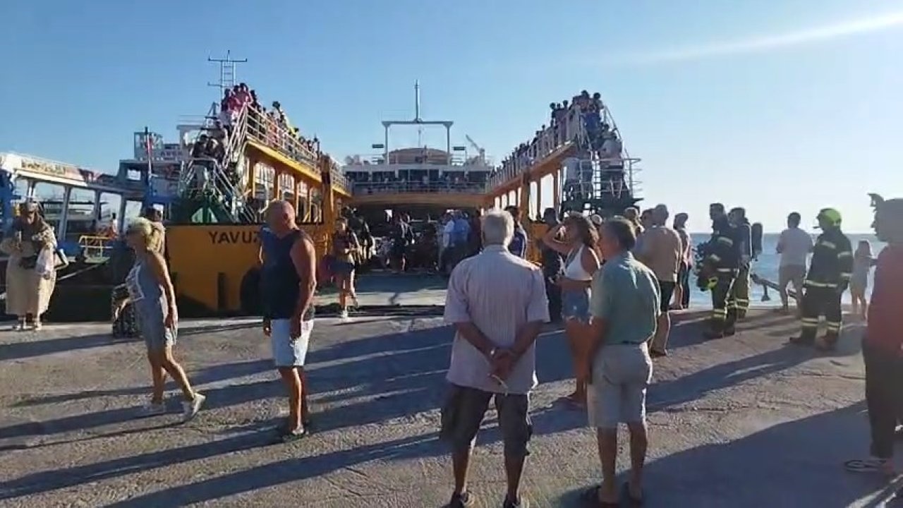 Marmara Adası açıklarında feribotta yangın çıktı
