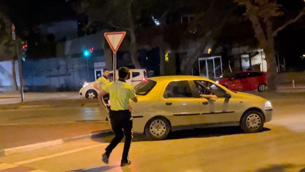 Alkollü sürücü, polisi görünce kaçmaya çalıştı; o anlar kamerada