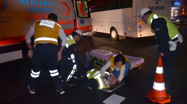 Kendisini durdurmak isteyen polise çarptı, kaçtı