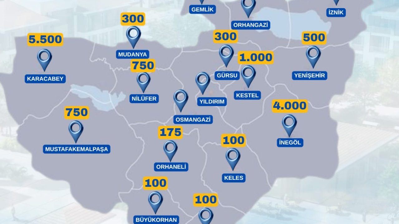 Bursa’ya yapılacak yeni TOKİ konutları ilçe ilçe açıklandı