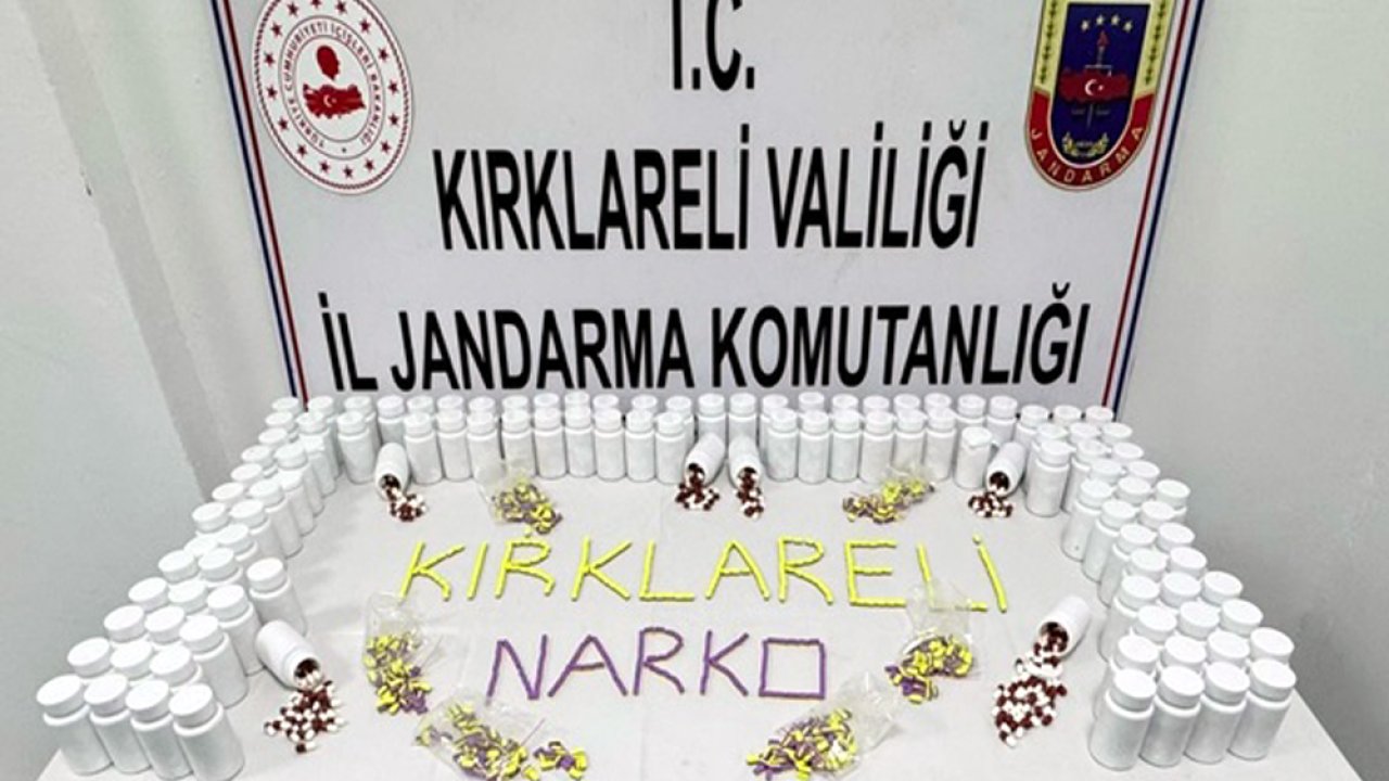 Kırklareli’de 8 bin 384 uyuşturucu hap ele geçirildi